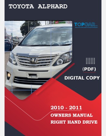 toyota alphard 2010-2011 owners manual in english